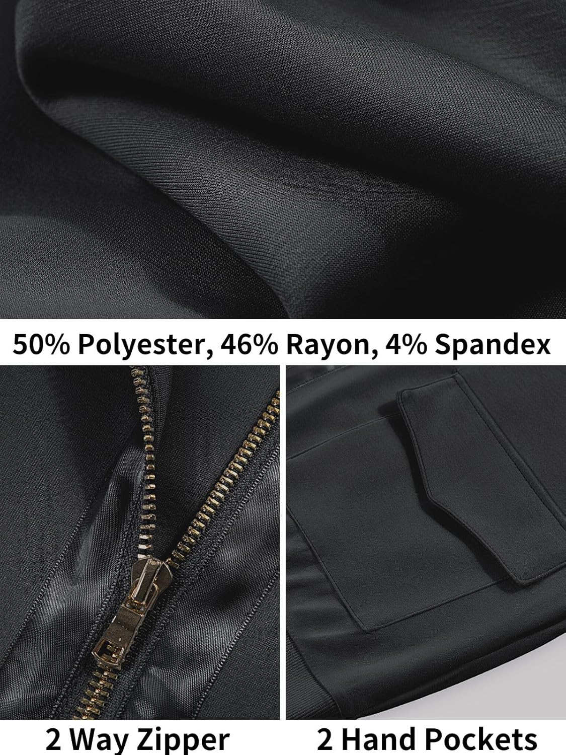 Fisoew Women's Zip up Sweatshirt Collared Neck Long Sleeve Loose Casual Lightweight Jacket with Pockets - Image 5