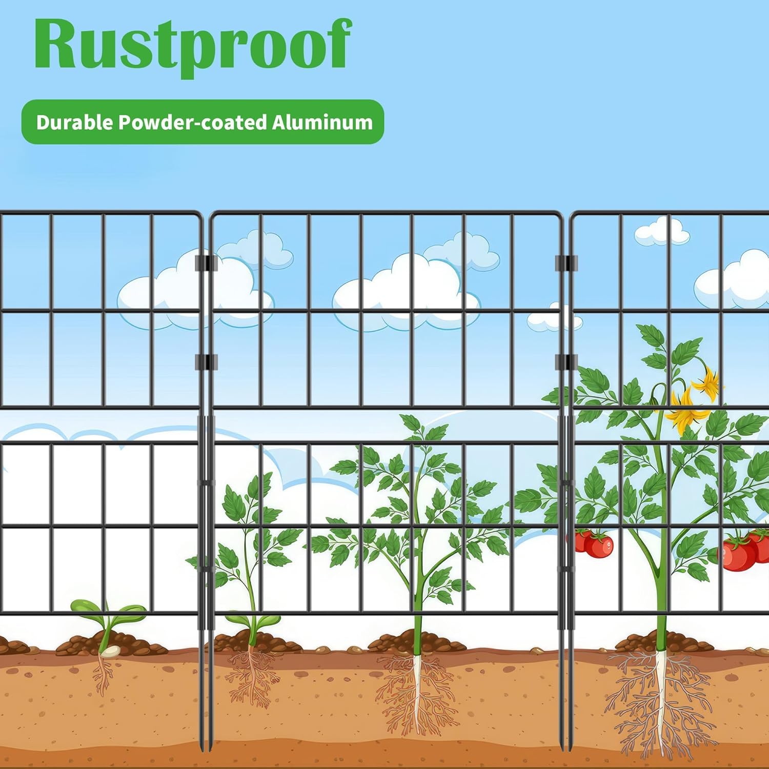 31.5 Inch(H) X 20 Ft(L) Tall Decorative Garden Fence 14 Pack Fencing Panels, Metal Wire Border No Dig Fencing Animal Barrier for Dog, Flower Edging for Yard Landscape Patio Outdoor Decor