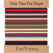 EasYoung Braided Mens Hair Ties For Men, For Buns Curly Thick Dense Hair Elastic Hair Ties For Guys, No damage No Crease Breakage, 9 Count Pack of 1
