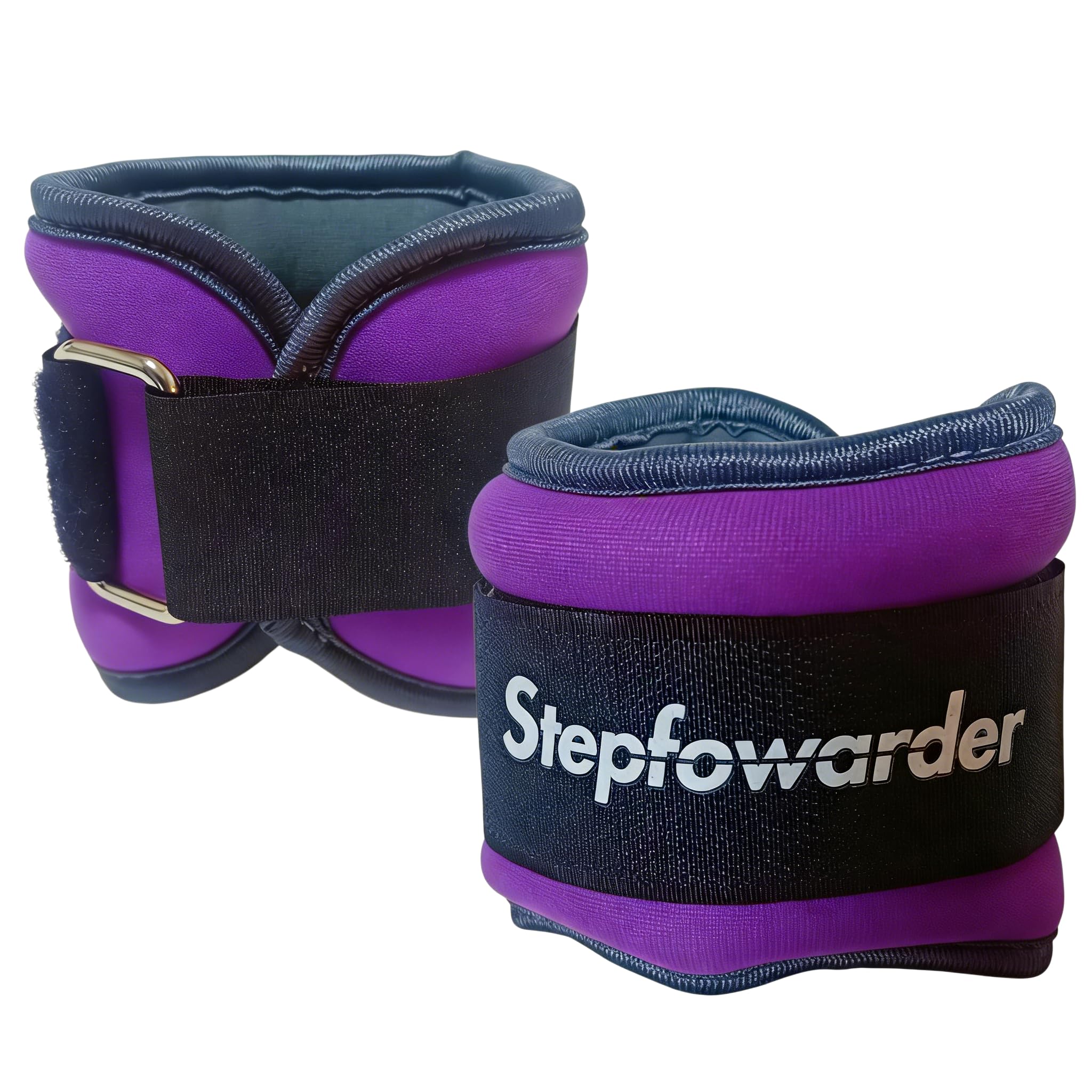 Stepfowarder 2er Set Gewichtsmanschetten 0.3-2.0kg, Gewichtsmanschette Fuß Gewichte für Beine und Arme, 5 Farbvarianten, Laufgewichte für Hand- und Fußgelenke (2 * 1.0KG - Lila)