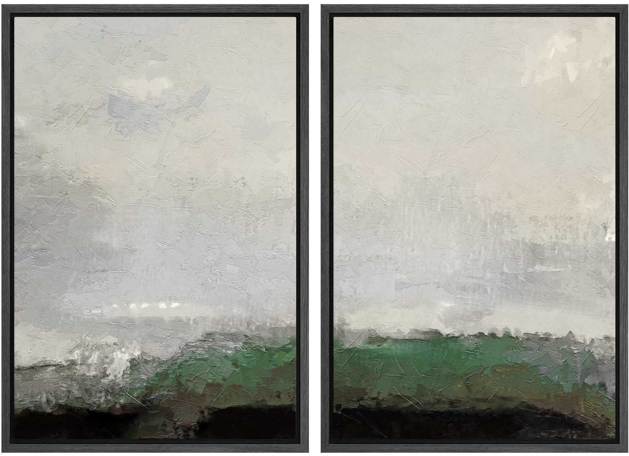 MUDECOR Framed Canvas Print Wall Art Set Watercolor Pastel Green Tan Landscape Abstract Shapes Illustrations Modern Art Decorative Contemporary for Living Room, Bedroom, Office - 16"x24"x2 Natural — view 13