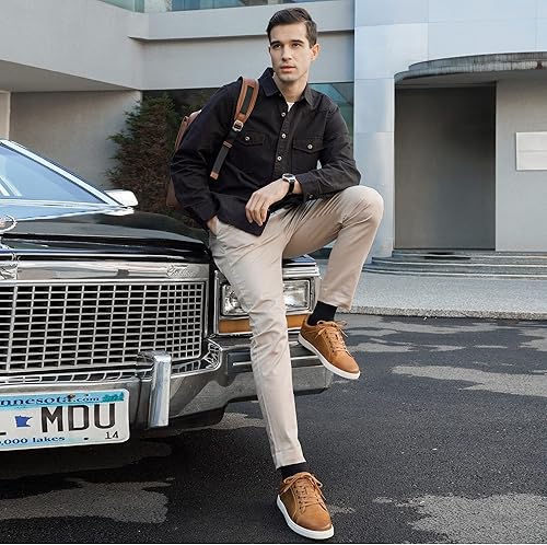 Miniatura 3 de Jousen Men's Sneakers Leather Casual Shoes for Men Breathable Business Casual Sneaker Retro Fashion Sneaker