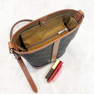 Purse Organizer Insert, Slim Inside Bag Organizer Insert Fit for Celine Triomphe Canvas Bucket Bag Small Drawstring Inner Liner Bag In Bag Organizer (Style-02, Medium)
