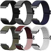 6-Pack Bands for Aeac AR-01/Fitpolo AR-01 Smart Watch Bands Smartwatch, Elastic Nylon Lightweight Soft Stretchable Replacement Straps Watch Men & Women
