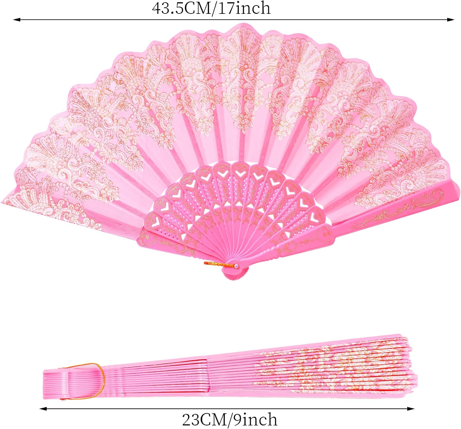 choyaxo Folding Hand Fan Handheld Chinese Folding Fan for Women Wedding Decoration Dancing Party