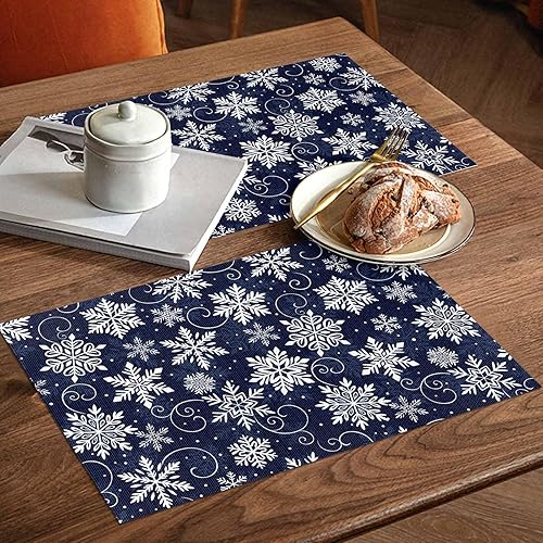 Vista 378 de Juego de 6 manteles individuales rojos para el día de San Valentín, diseño de corazón de San Valentín, resistentes al calor, lavables, manteles