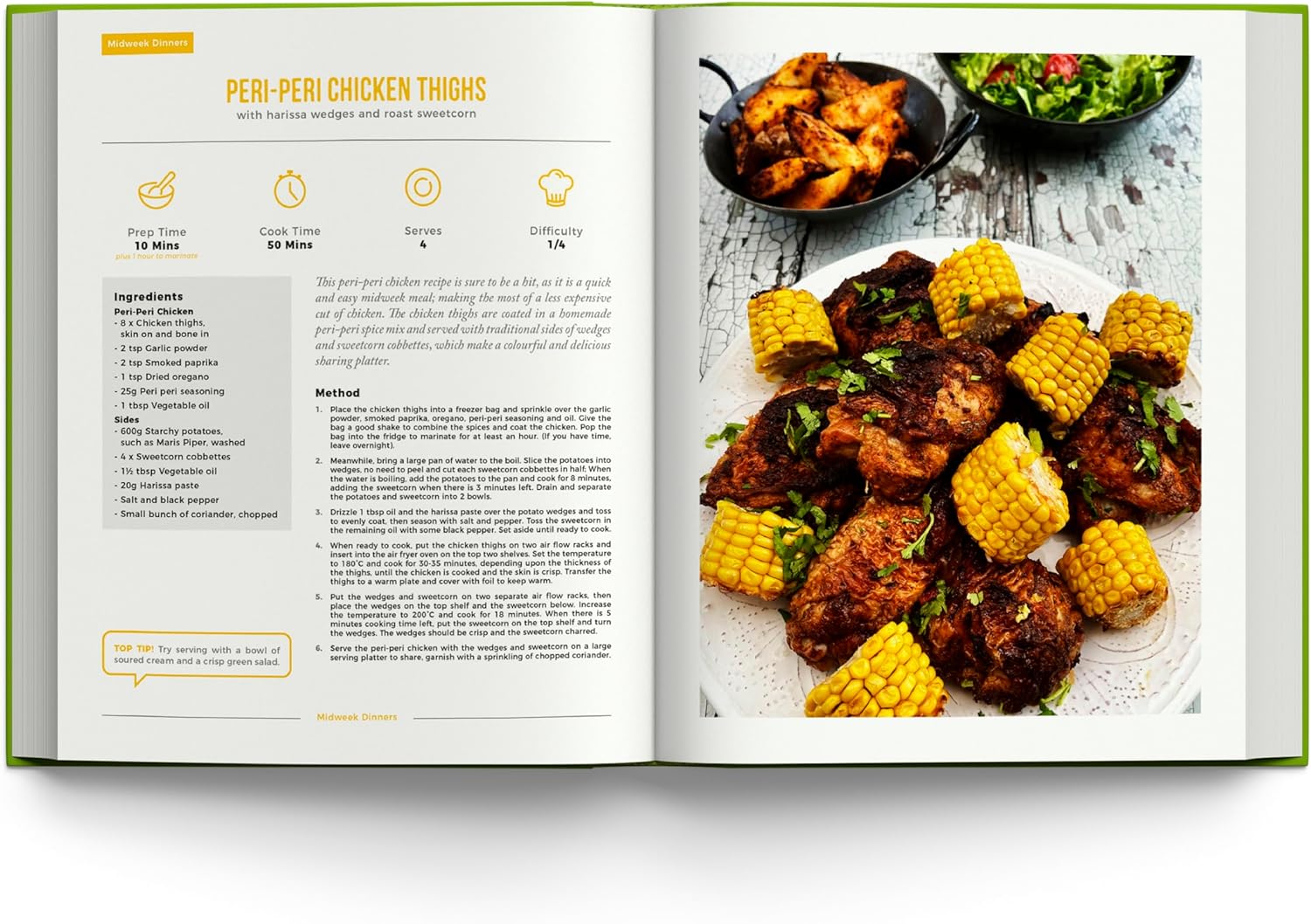 Tower RECIPEBOOKOVEN Hard Cover Recipe Book for Air Fryer Ovens, 250 Pages