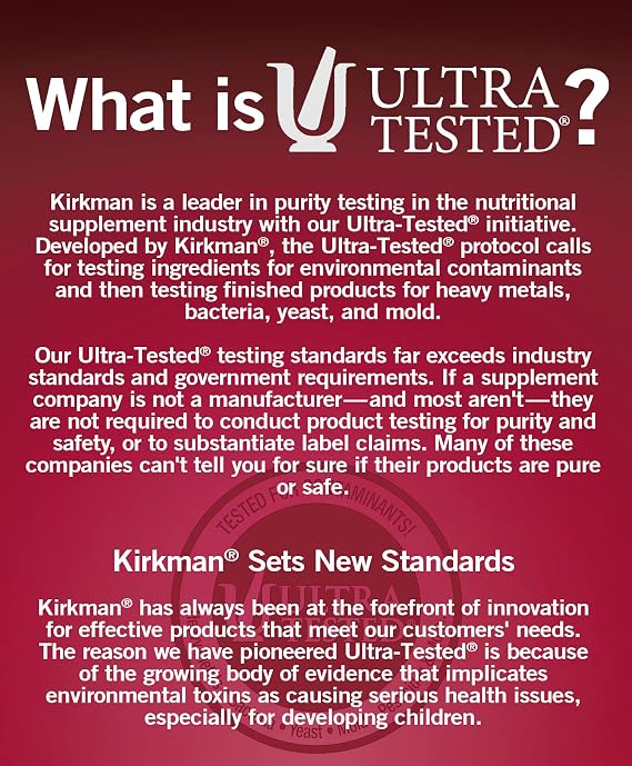 Kirkman's purest Calcium 200 mg - Hypoallergenic 120 Vegetarian Capsules | Gluten and Casein Free | Tested for More Than 950 Environmental contaminants