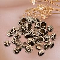 Vista 7 de SM SunniMix 100 tapas de bellotas naturales auténticas rústicas de bellotas decorativas para el hogar, bricolaje, Acción de Gracias, Navidad