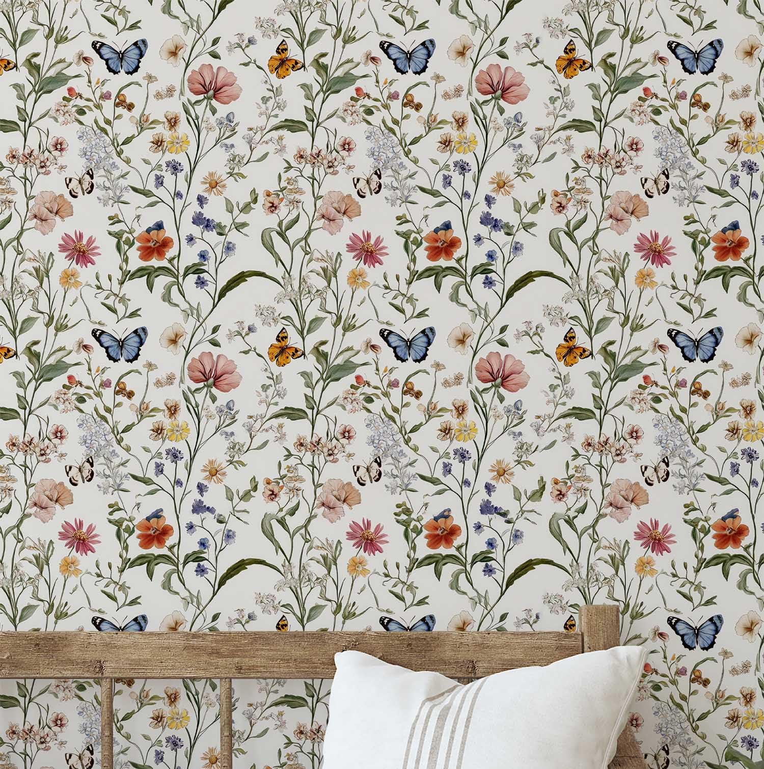 Papier peint floral autocollant 63x305 cm, revêtement mural vinyle blanc pour salon