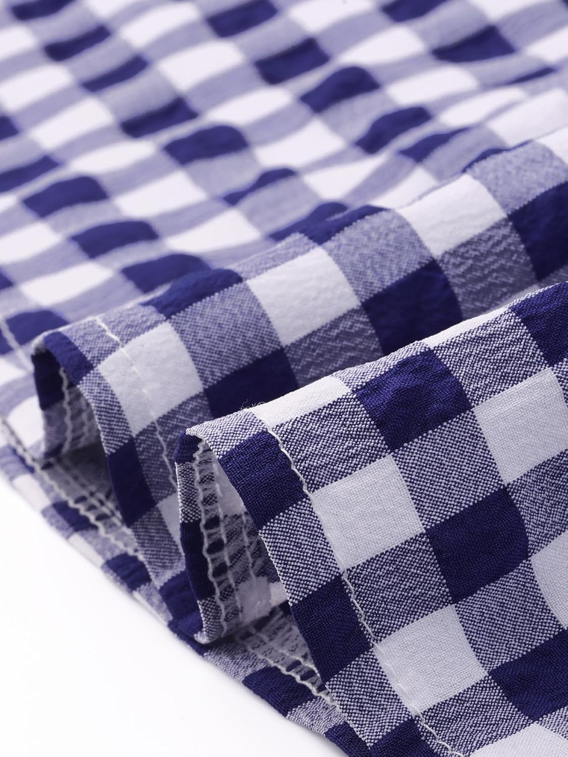 Agnes Orinda Plus Size Gingham Tops for Women 1950s Plaid Short Sleeve V Neck Summer Babydoll Peplum Top Blouse - Image 5