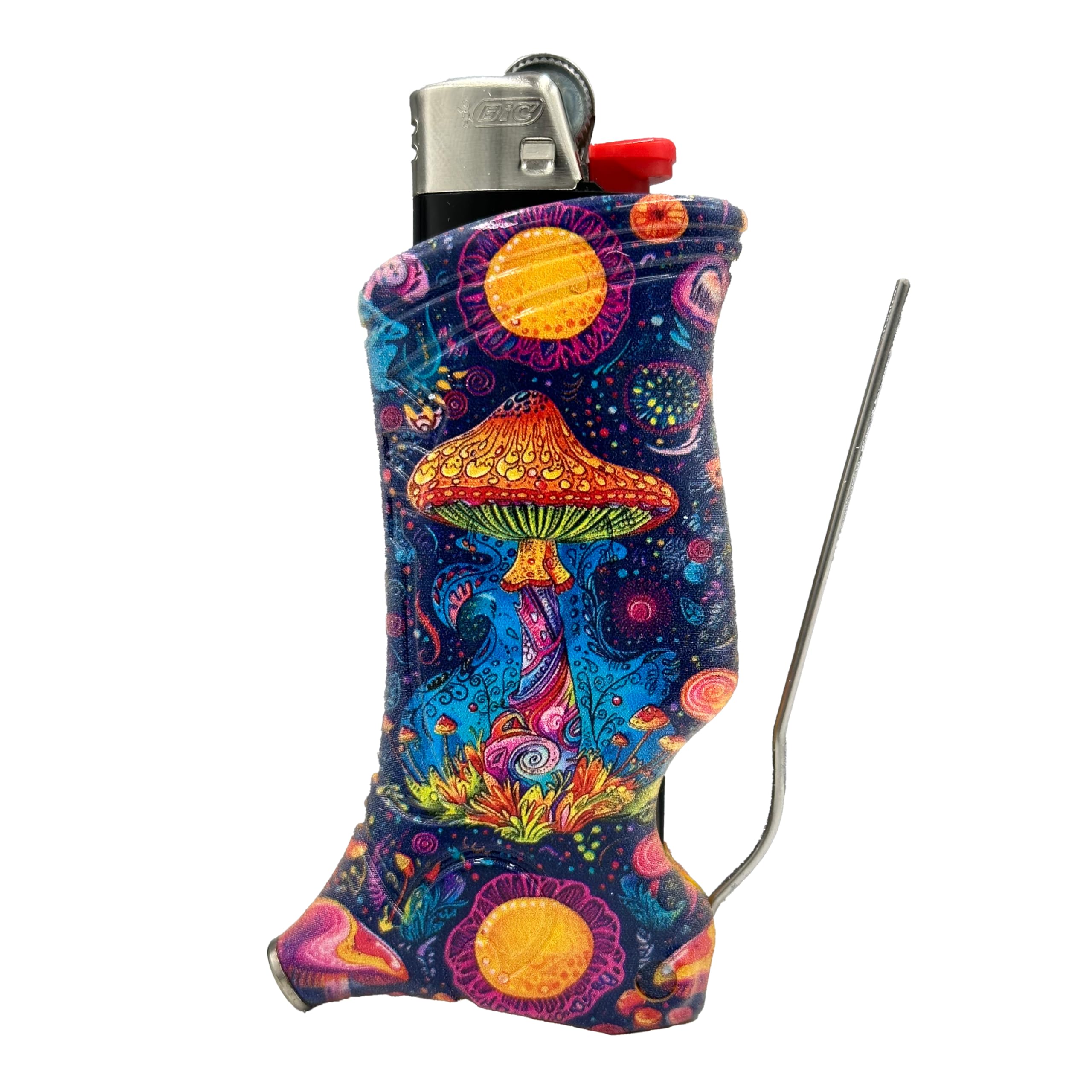 Toker Poker - Bic Lighter Case Multi Tool, Golden Teacher Design, All Inclusive Tool for Camping and Other