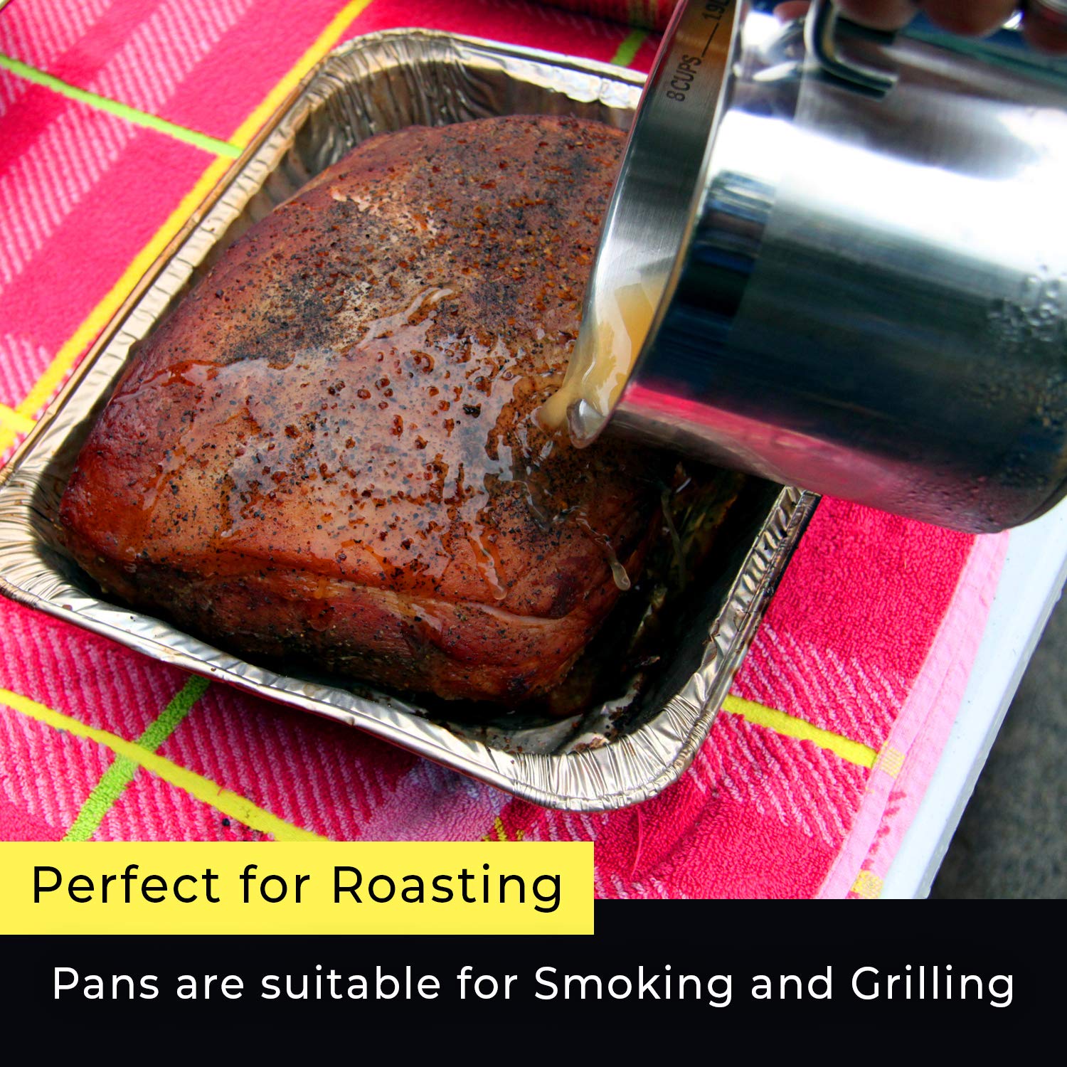 (30-Pack) 9x13 Aluminum Pans - Half-Size Disposable Foil Pans. Great for Baking, Cooking, Grilling, Serving & Lining Steam-Table Trays/Chafers. Pan Size - 12 1/2" x 10 1/4" x 2 1/2": Home & Kitchen