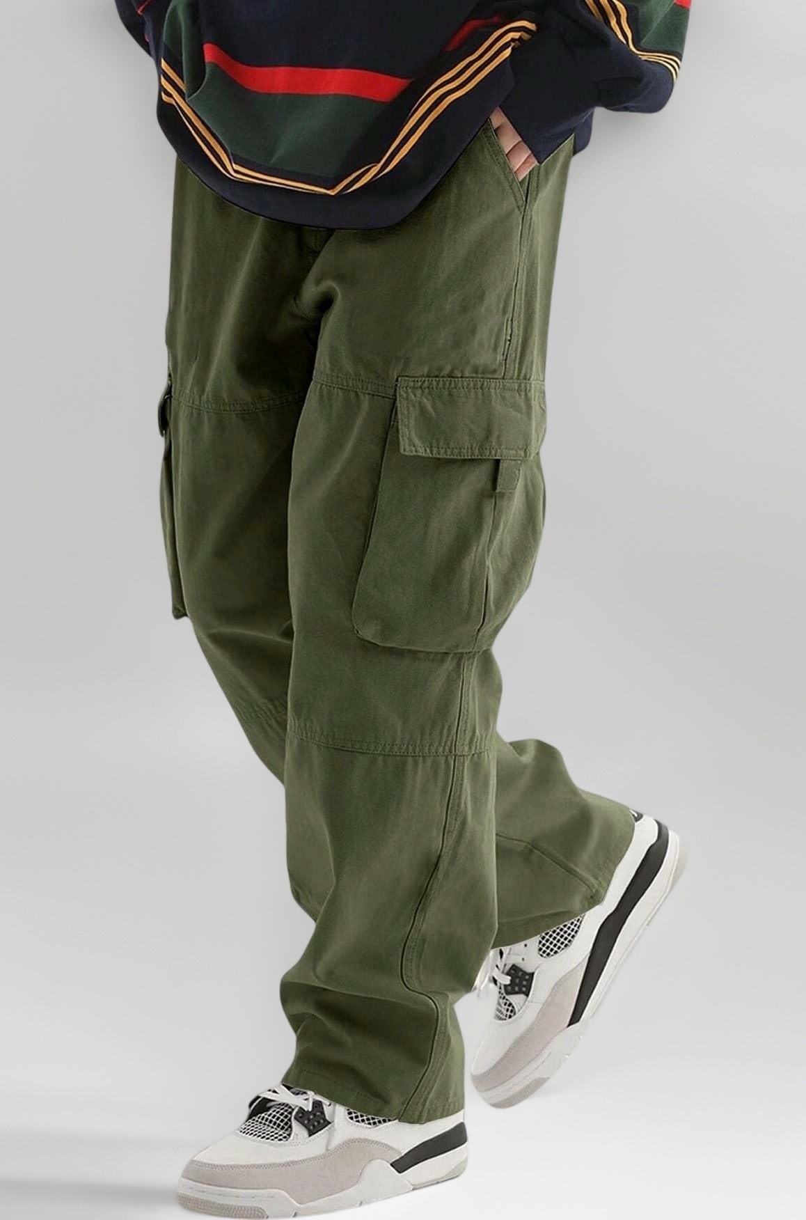 Lymio Cargo for Men || Cotton Cargo Pant || Drawstring Waist Pant (Also Available in Plus Sizes) (50-53)