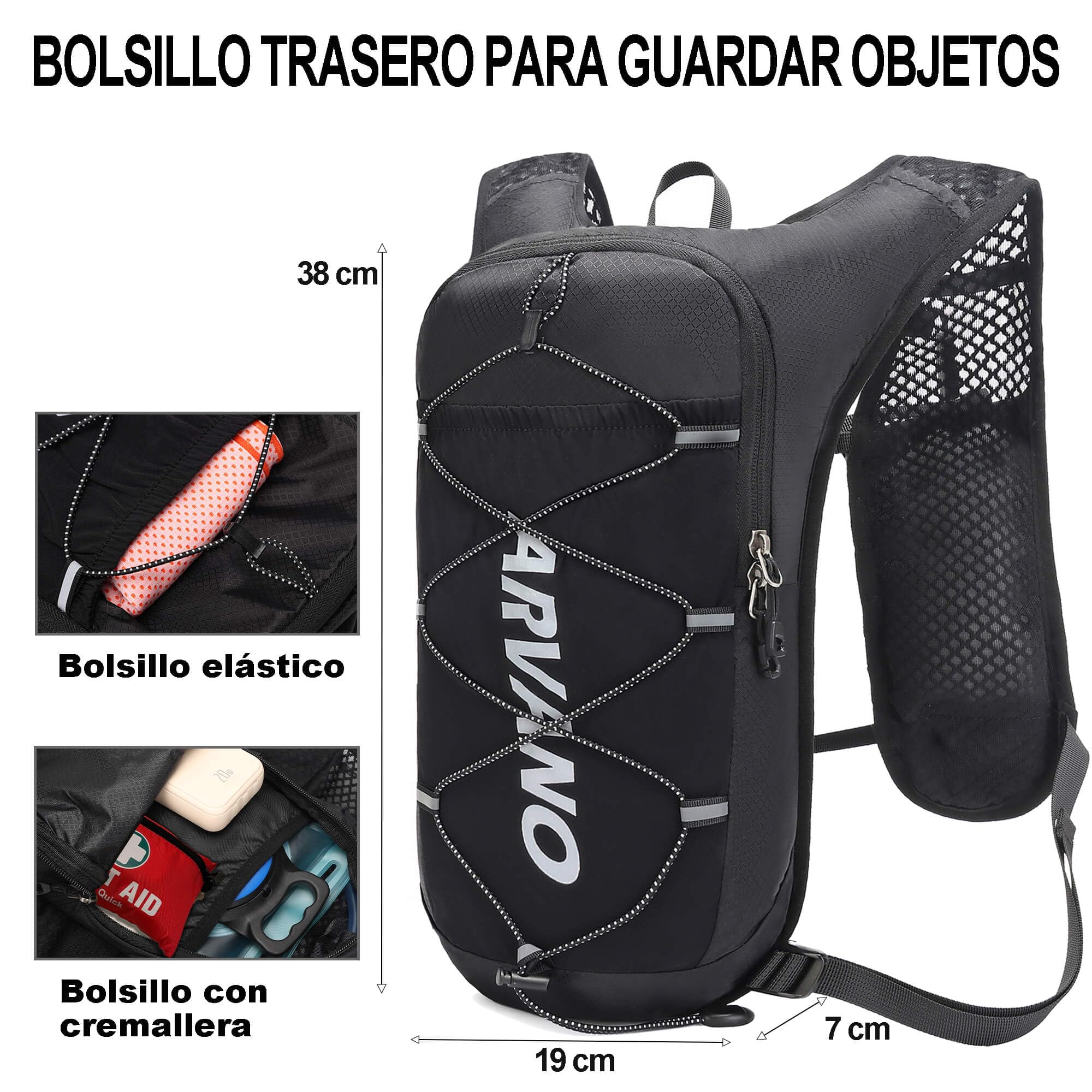 Chaleco de Hidratación para Trail Running Mochila Correr con Bolsa de Agua de 1.5L, Ligera y Transpirable 5L Mochila de hidratación para Maratón Ciclismo