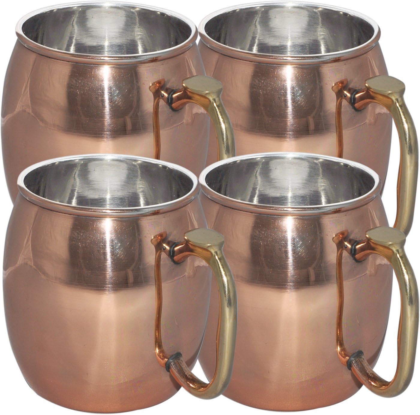 Mule Mug Plain Thumb Handle with Copper Plating 16 Ounce Mule Drinking Mug (04 Nos.)