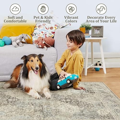 Miniatura 5 de Fashionwu Area Rugs - Alfombra de entrada de 2 x 3, antideslizante, lavable, pequeña, ultra suave, con estampado de pelo bajo, alfombra para puerta