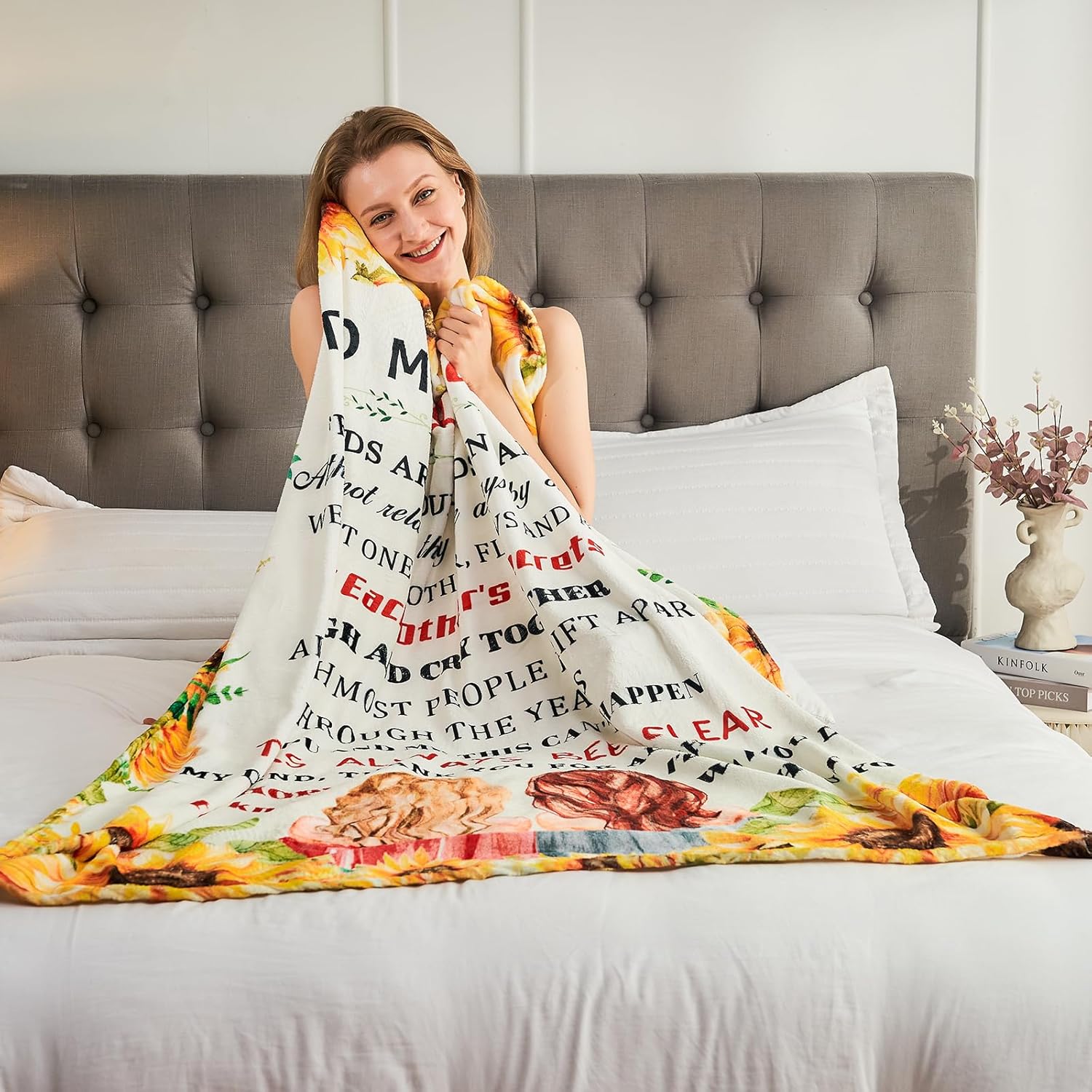 to My Bestie Blanket for Women Ultra Soft Flannel Throw Blanket for Sister Girls BFF for Sofa Bed Friendship Gift for Friends Birthday Anniversary 50 x 60 Inch