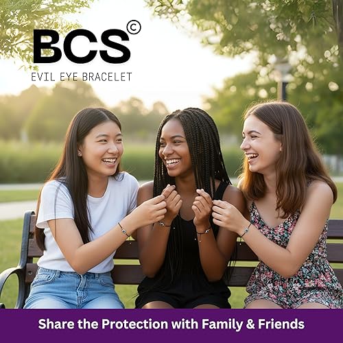 Miniatura 4 de BCS Pulseras de mal de ojo ajustable, amuleto de cuerda negra para mujeres y hombres, auténticas cuentas de vidrio turcas hechas a mano, dije de