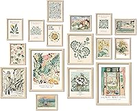 ANERZA 16PCS Framed Sage Green Matisse Wall Art - Boho Gallery Wall Prints Set for Bedroom, Living Room, Dorm Decor