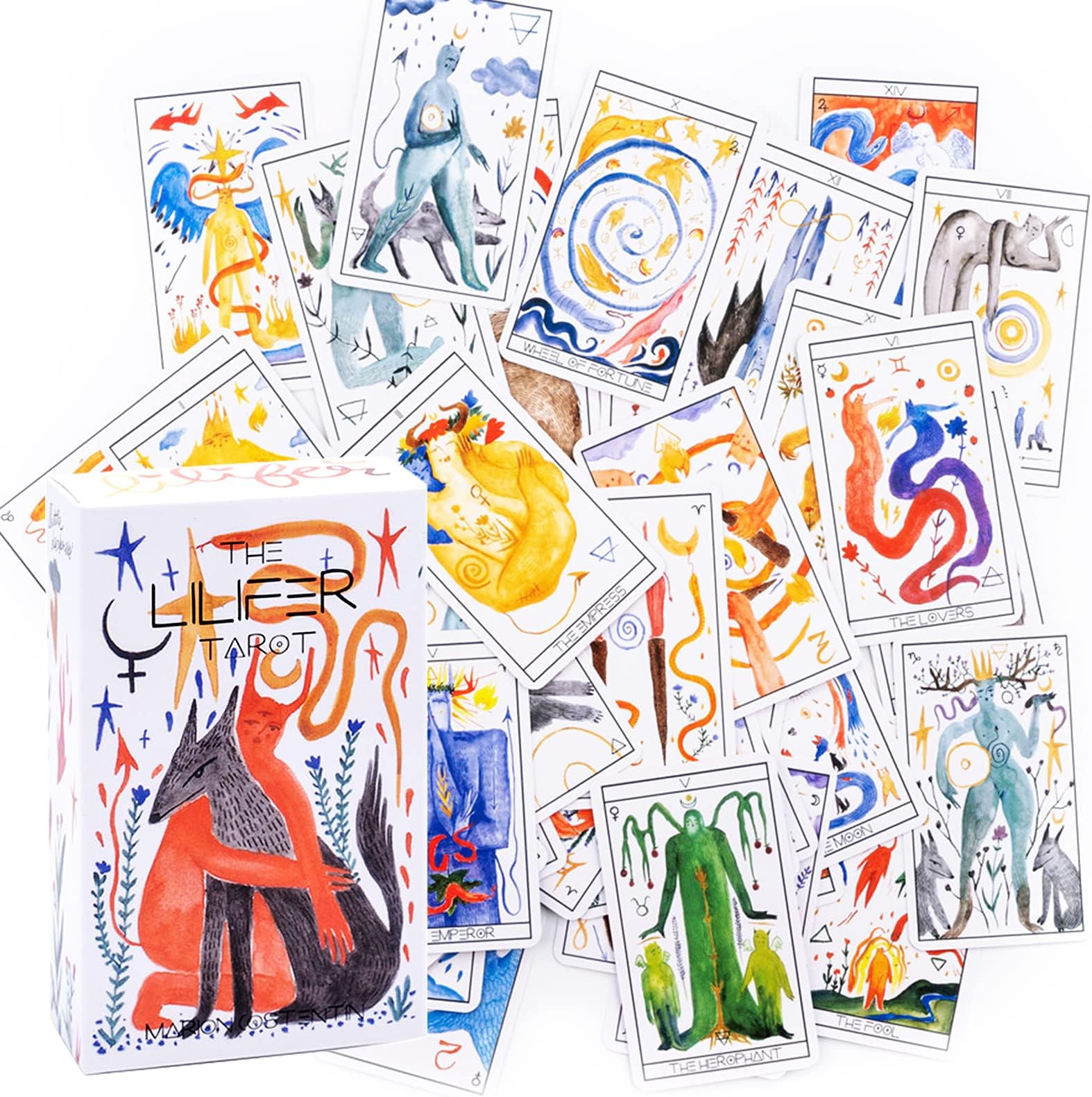 mrdiyshisha Lilifer Tarot Deck, 80 Artful Tarot Cards in Pocket Size (4.06" x 2.36")