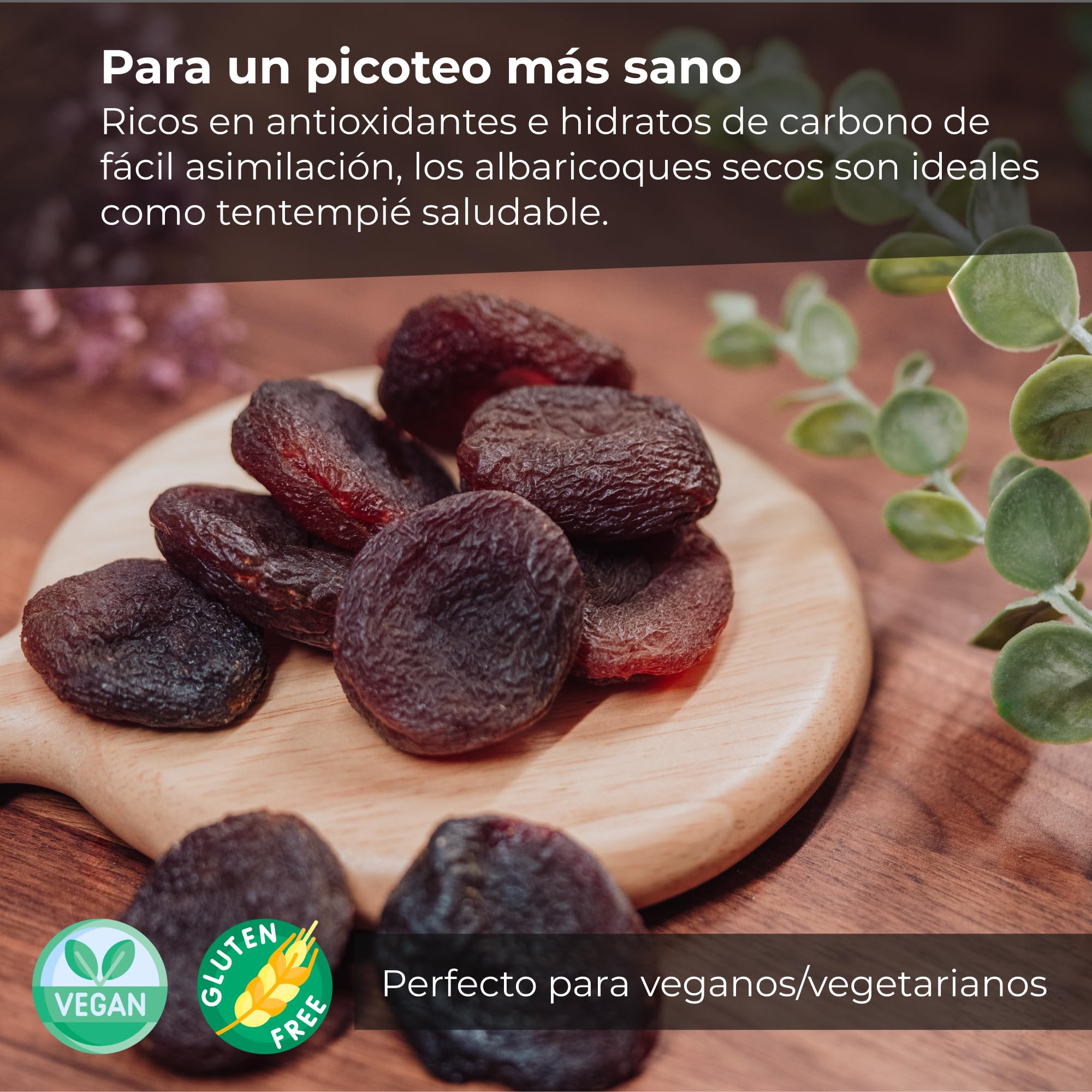 Albaricoques Secos naturales No Sulfurados 1kg | Fruta Seca Desecada | Albaricoque Deshidratado Sin Hueso | Sin Azúcar | Altos en Fibra | Libre de Transgénicos (GMO free) | Dorimed