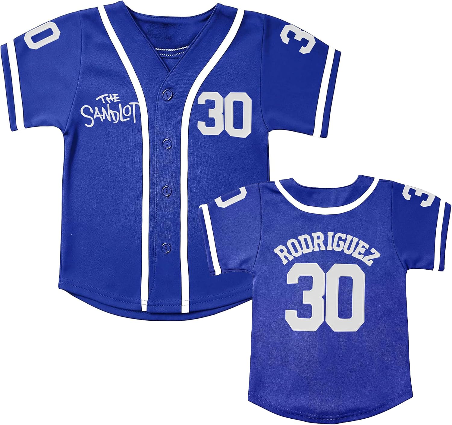 Kids Baseball Jersey The Sandlot Benny The Jet Rodriguez #30 Movie Stitched Baseball Shirt for Boys Girls