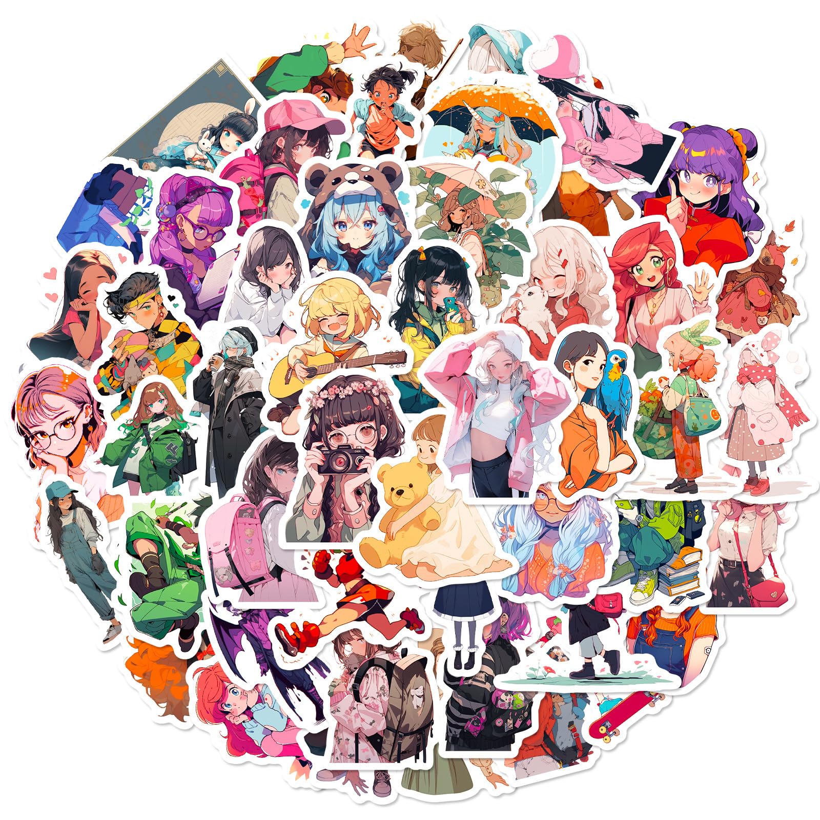 Amazon.co.jp: キャラクターシール，PVC材質，50枚，手帳 ，自転車