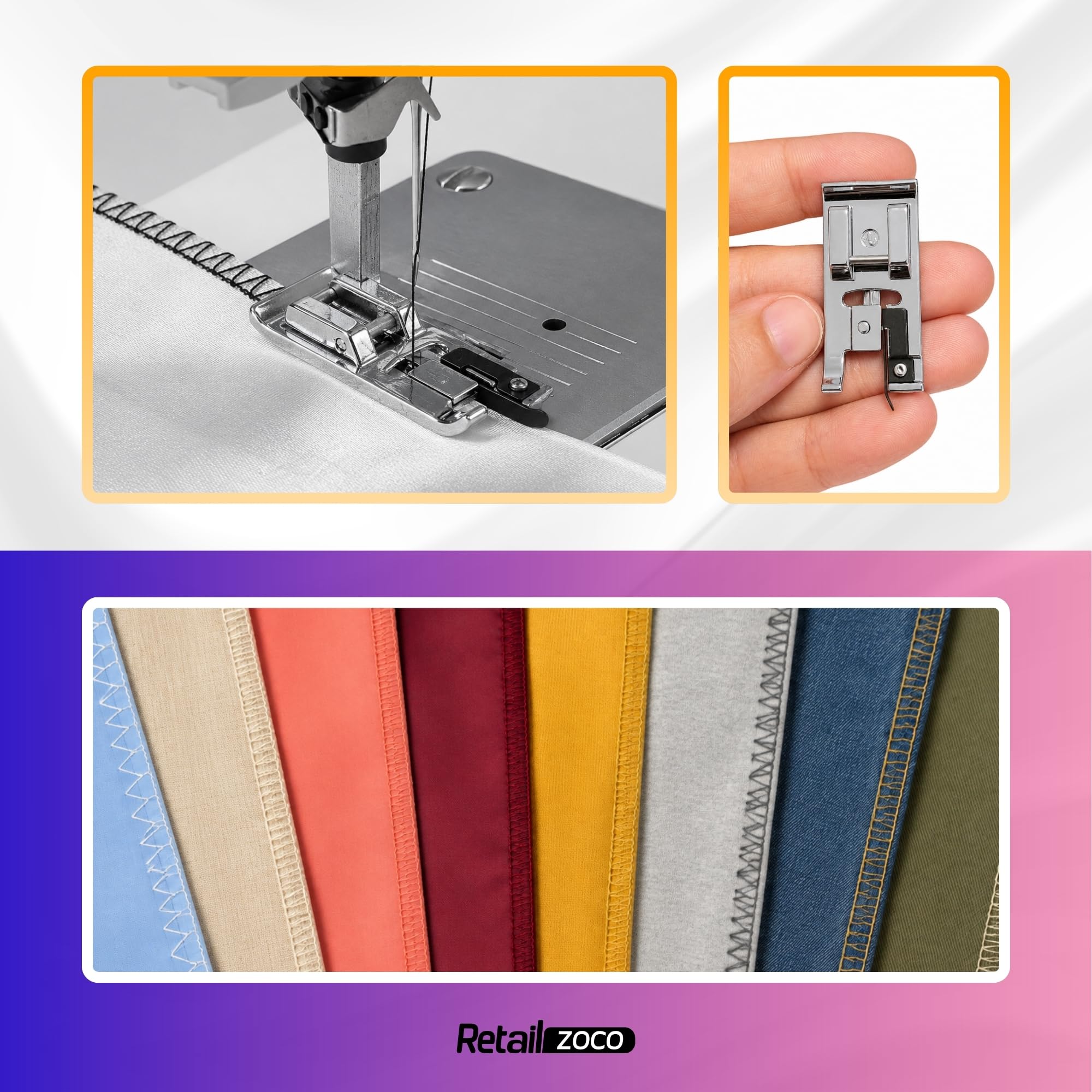 Sewing Machine Presser Foot, Overlock Overlock Presser Foot, Sewing Foot, Universal Presser Foot, Compatible with Alpha, Singer, Brother, Janome, Elna, Juki, Straight Stitch Machines — Amazon image 5