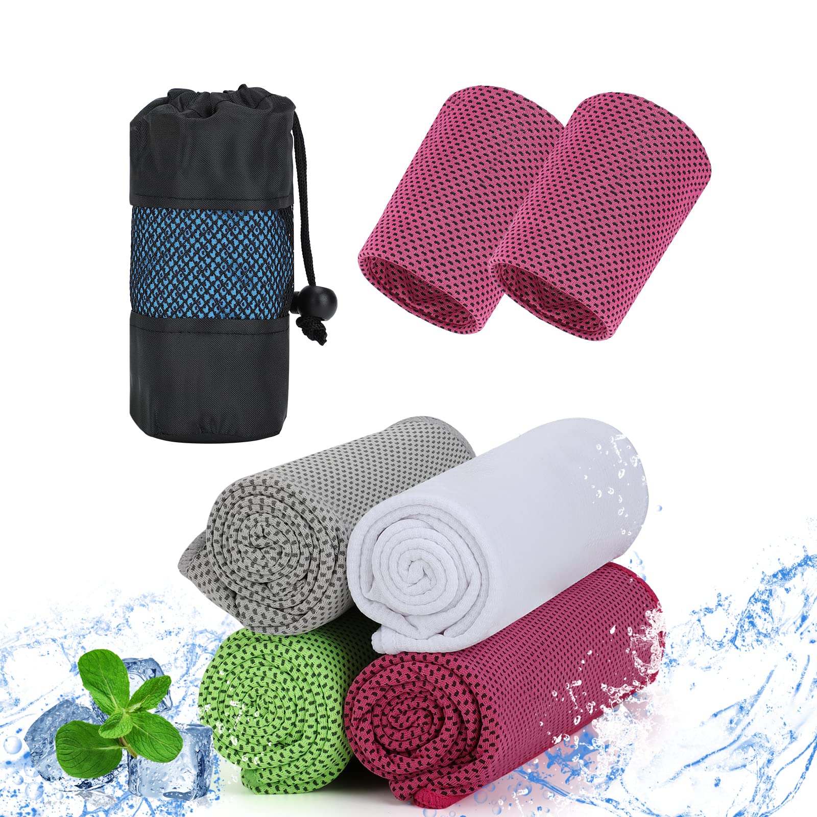 Buy Ququnulzu Cooling Towel 4 Pack with Wristbands 2 Pack for Neck and