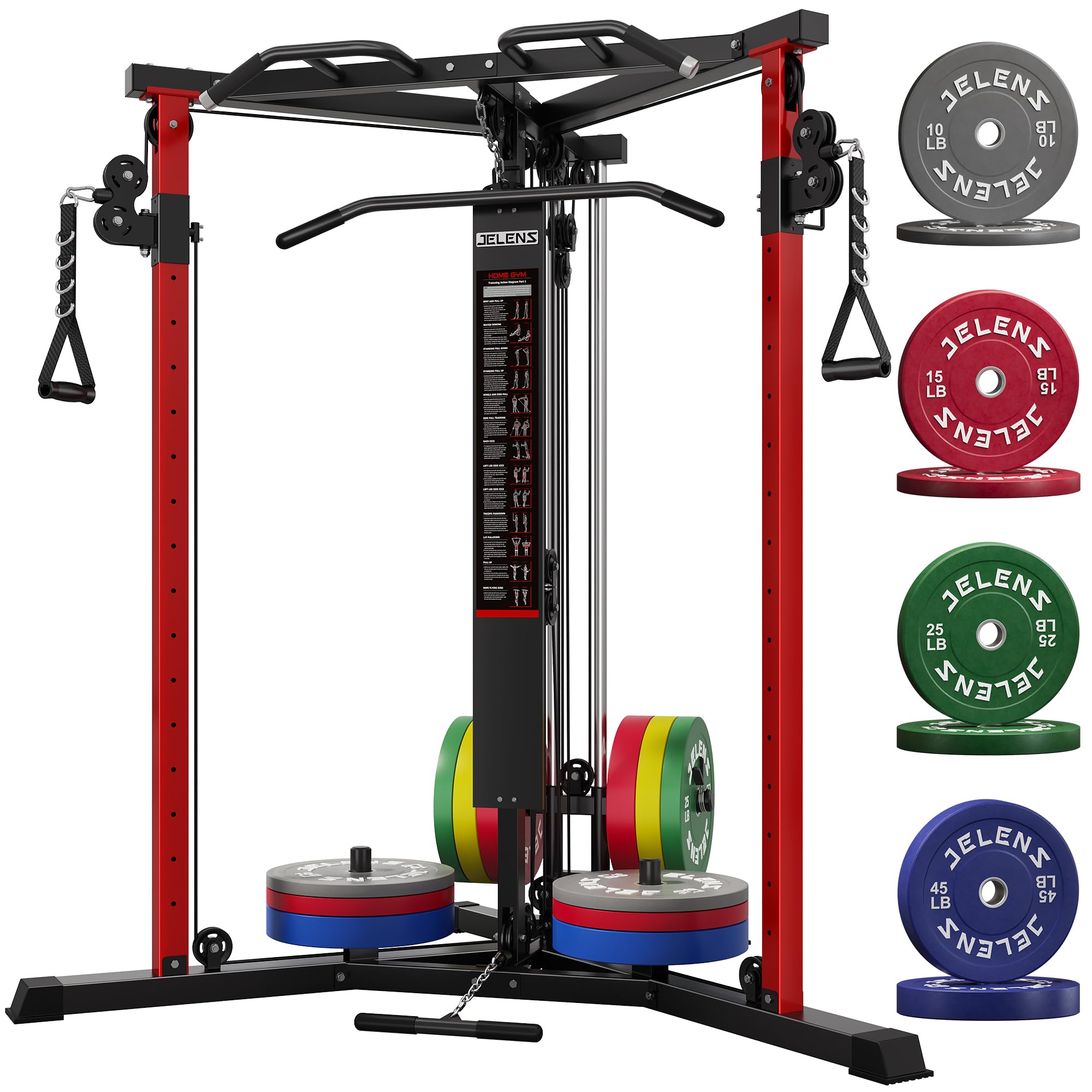 CC01 Cable Crossover Machine with High and Low Pulley System, Functional Trainer with Pull Up Bars and Optional Bundle, Cable Machine for Home Gym Power Workout