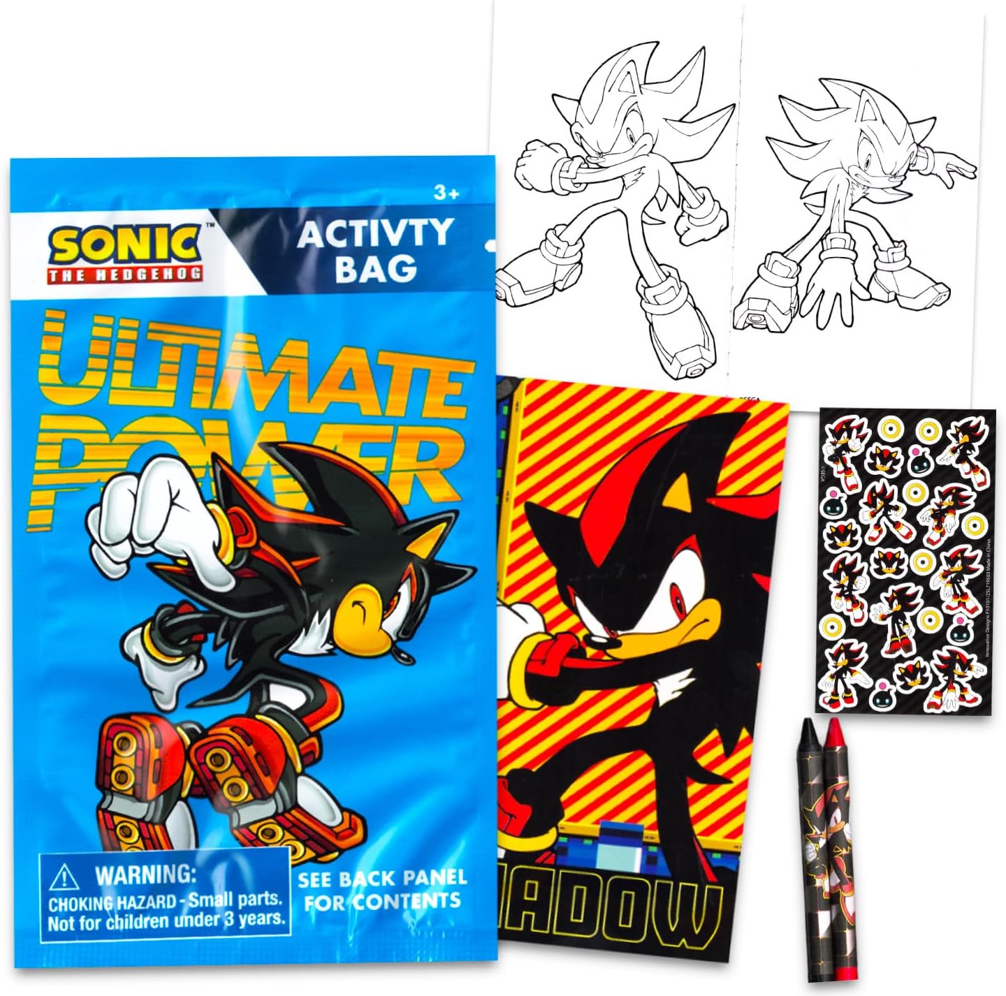 Shadow the Hedgehog Valentine's Day Classroom Gift Exchange Bundle - 24 Shadow Mini Coloring Activity Books for School Valentines Cards, Stickers | Valentines Kids Party Favors
