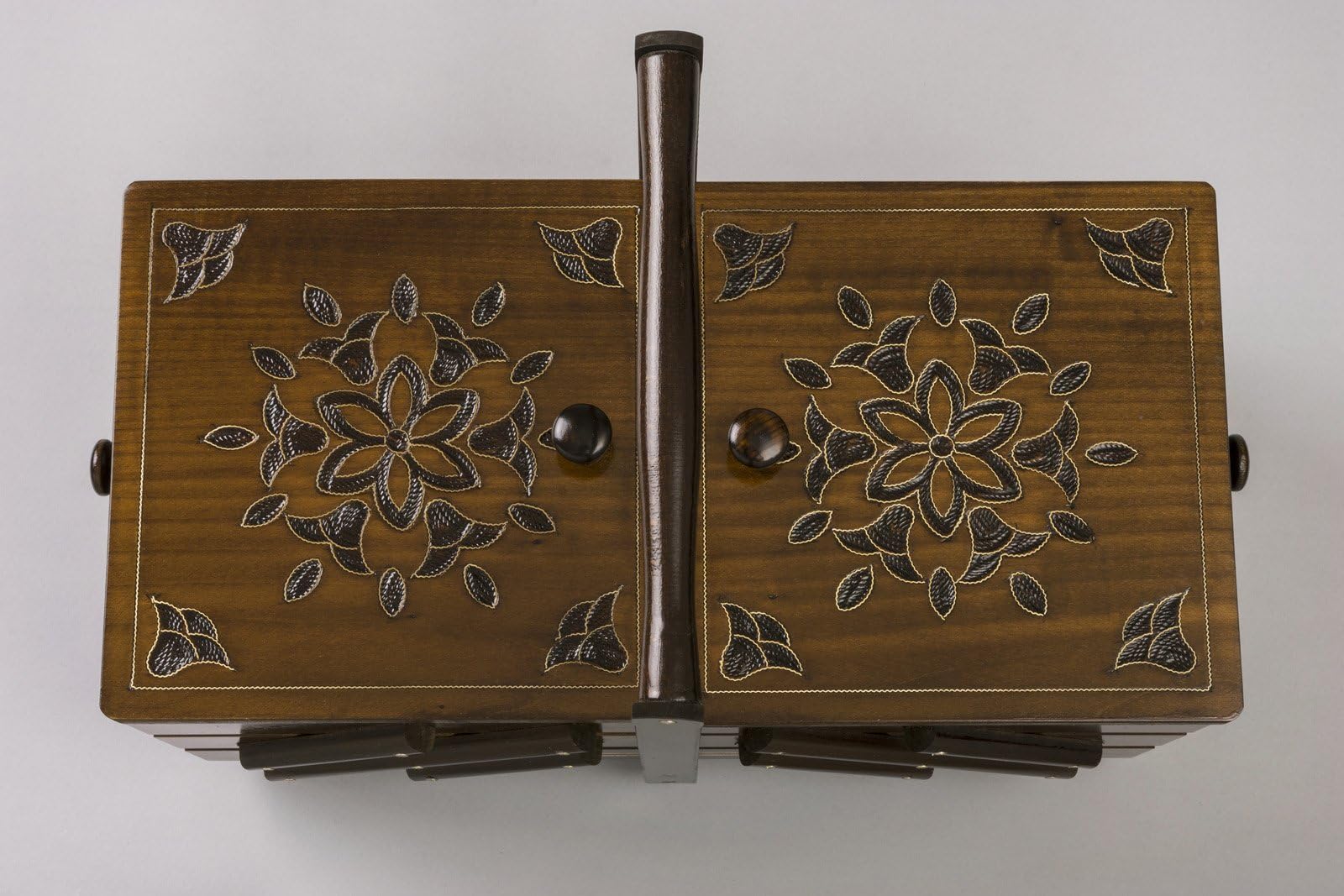 Large wooden sewing box 44cm