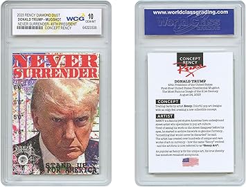 بطاقة تداول WCG Donald Trump 45th President Mugshot Diamond Dust من RENCY Art - Graded Gem Mint 10