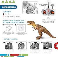 Vista 6 de Discovery™ Remote Control T-Rex Dinosaur – Realistic Jurassic RC Action Figure with Walking Legs, Roaring Sounds, Chomping Mouth Dinosaur Toys for