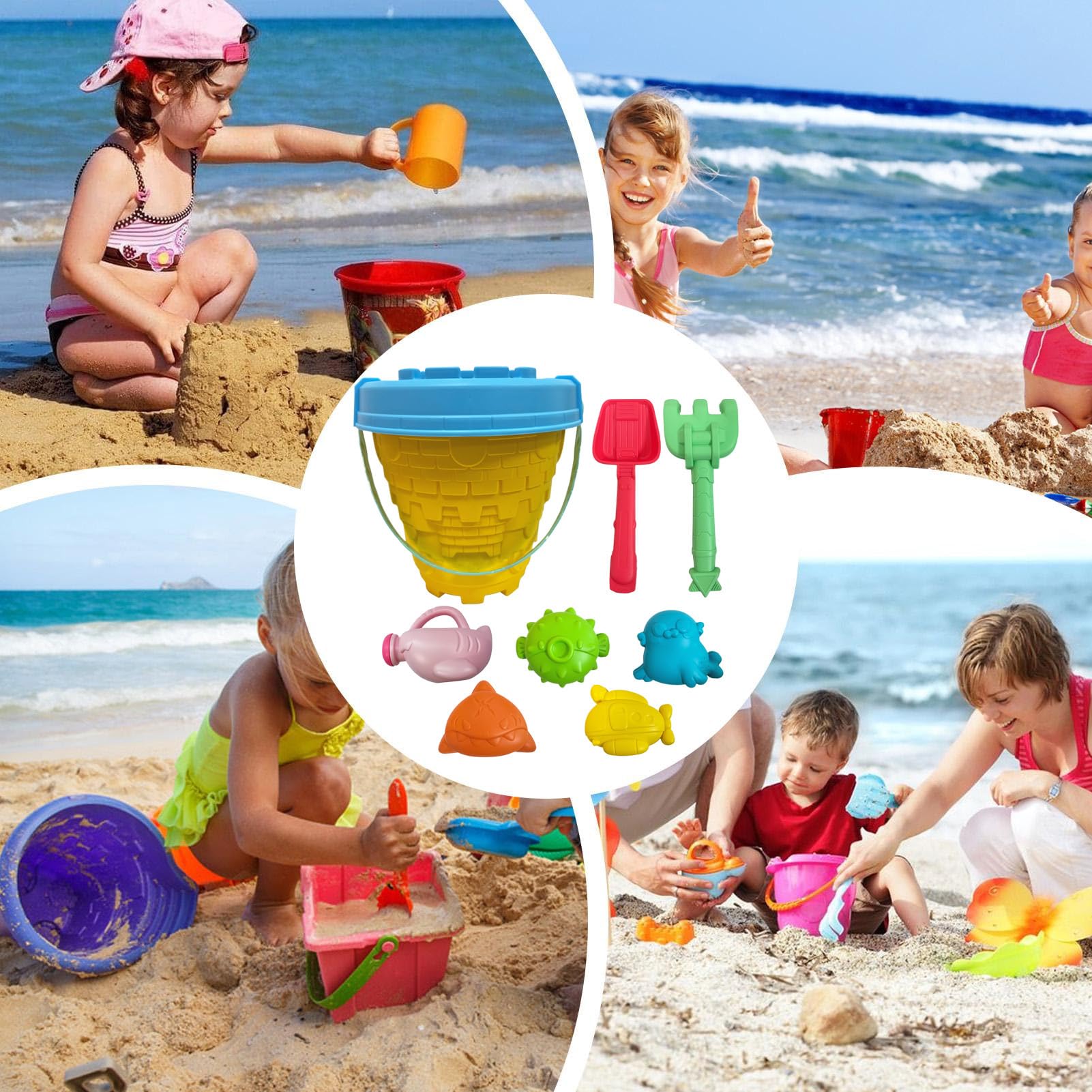 Ensemble de de sable, ensemble de de plage Drôle 8x / set Cartoon Beach