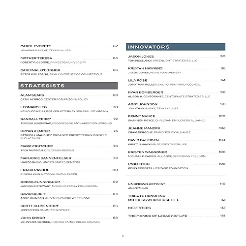 Miniatura 3 de Legacy of Life Honoring Fifty of the Greatest Pro-Life Leaders of the Last Fifty Years