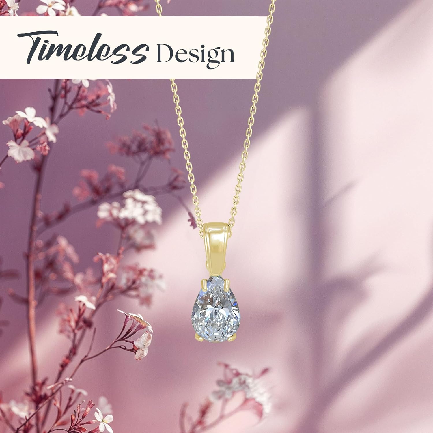 14K Gold Plated Gemstone Necklace for Women - Birthestone Teardrop Necklace - Gold Jewelry for Women - Dainty Gold Necklace - Everyday Necklaces - Gold Necklaces for Women - Image 4