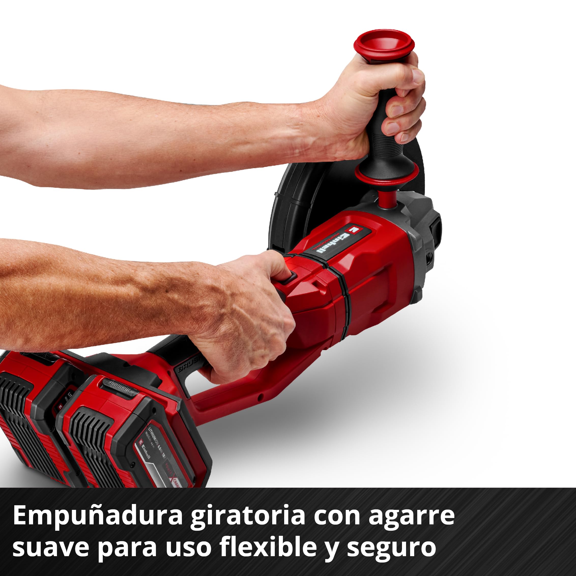 Einhell Professional Amoladora angular a batería AXXIO 36/230 Q Power X-Change (36 V, 2200 W, 230 mm Ø de disco, 70 mm de profundidad de corte, sin escobillas sin disco de corte, sin batería)