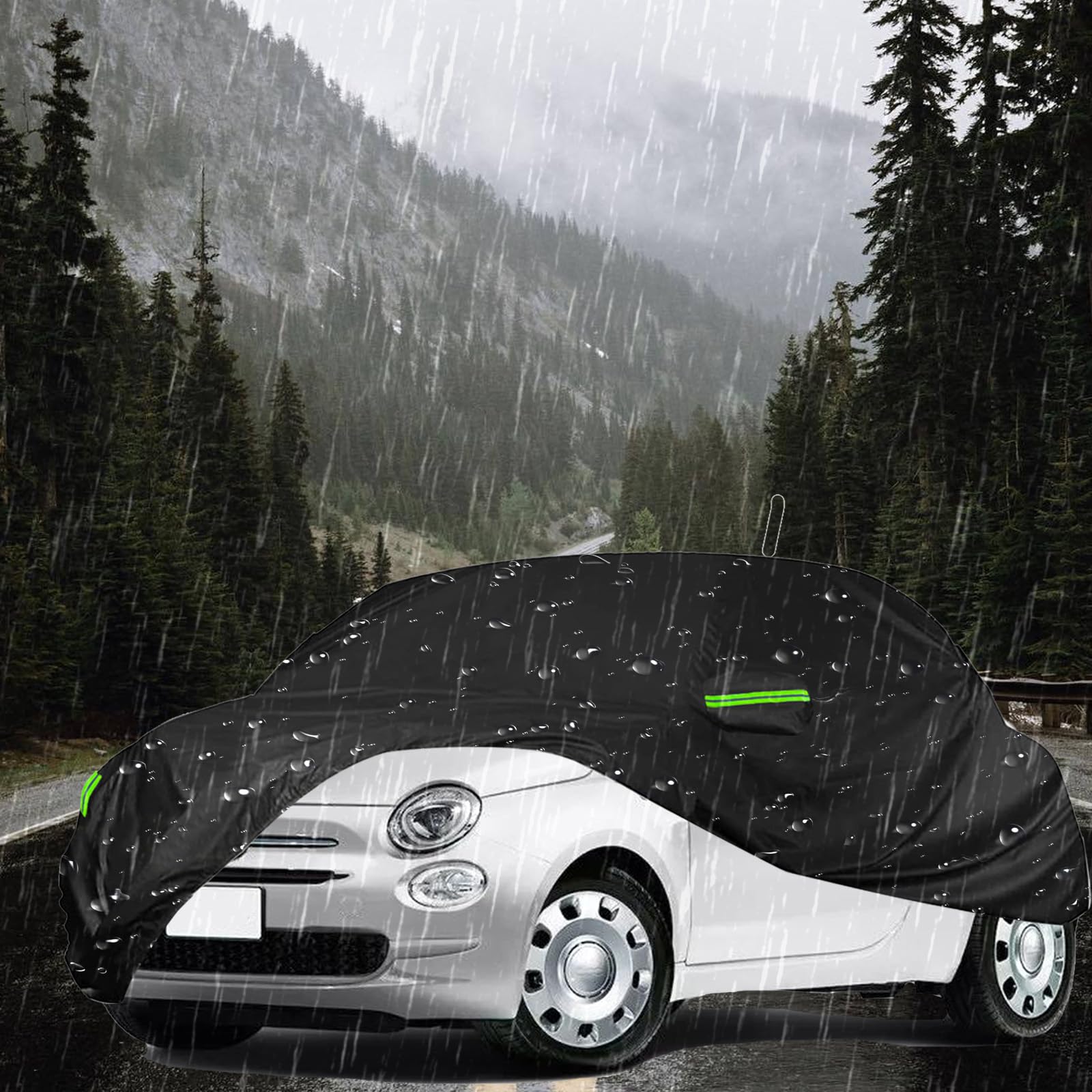 Bâche de voiture, imperméable, de rechange, pour Fiat 500/500C/500E/Abarth 2007-2024, imperméable, protection solaire, bâche complète, pour pluie, soleil, poussière, protection UV