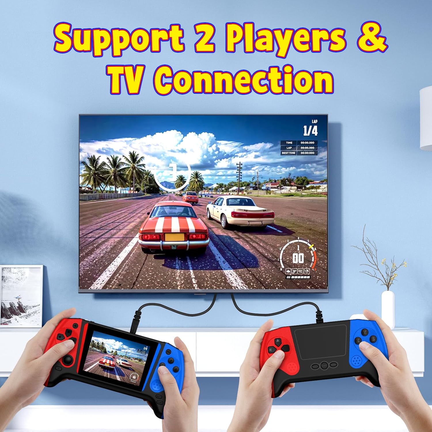 Portable Retro Handheld Game Console, 200 Built-in Classic Retro Games, Handheld Plug & Play Player with 3.5'' IPS Screen, Support TV Output and Rechargeable Battery (Red-Blue) 5 81Avkdn5lmL. AC SL1500