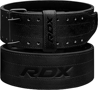 RDX Cintura Palestra Sollevamento Pesi, 10 mm e 13 mm in Vera Pelle, Approvata IPL USPA, Supporto Lombare con Fori Regolabili Powerlifting Bodybuilding Fitness Stacco da Terra Squat