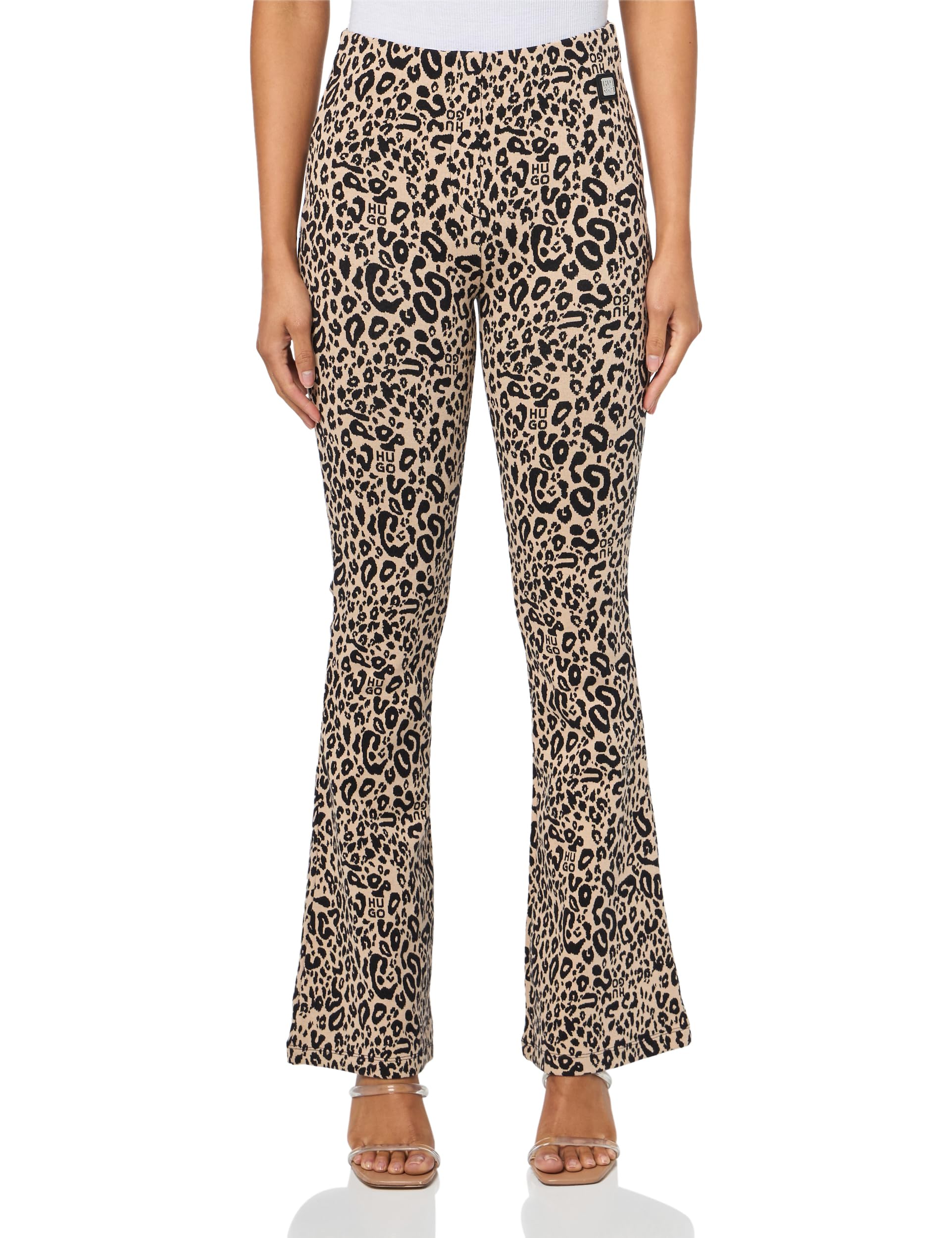 HUGO Womens Nalentine Flared Jacquard Trousers