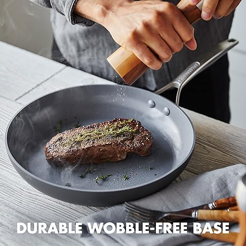 Miniatura 9 de GreenPan - Juego de 2 sartenes Paris sin tapa de cerámica antiadherente de 8 pulgadas y 10 pulgadas, Gris