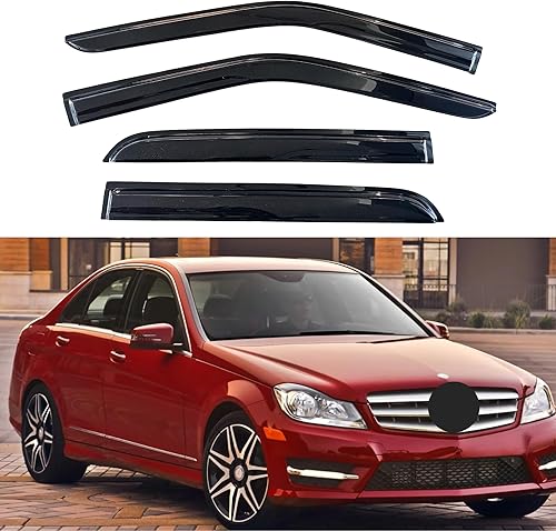 Miniatura 151 de KPY Moldura deflectora de viento con protección contra la lluvia compatible con Mazda 6 Sedan 2004-2013, 4 unidades, para ventana lateral