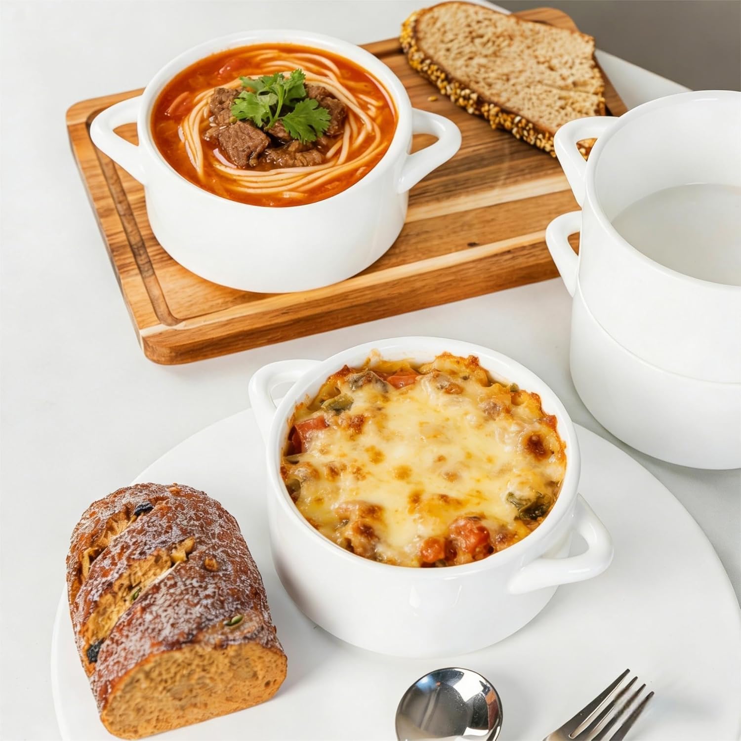 Mini Cocotte Set of 6, Ceramic Mini Dutch Ovens with Handles, Small Casserole Dishes for Baking, Soufflé and Baked Desserts, Oven Microwave Dishwasher Safe