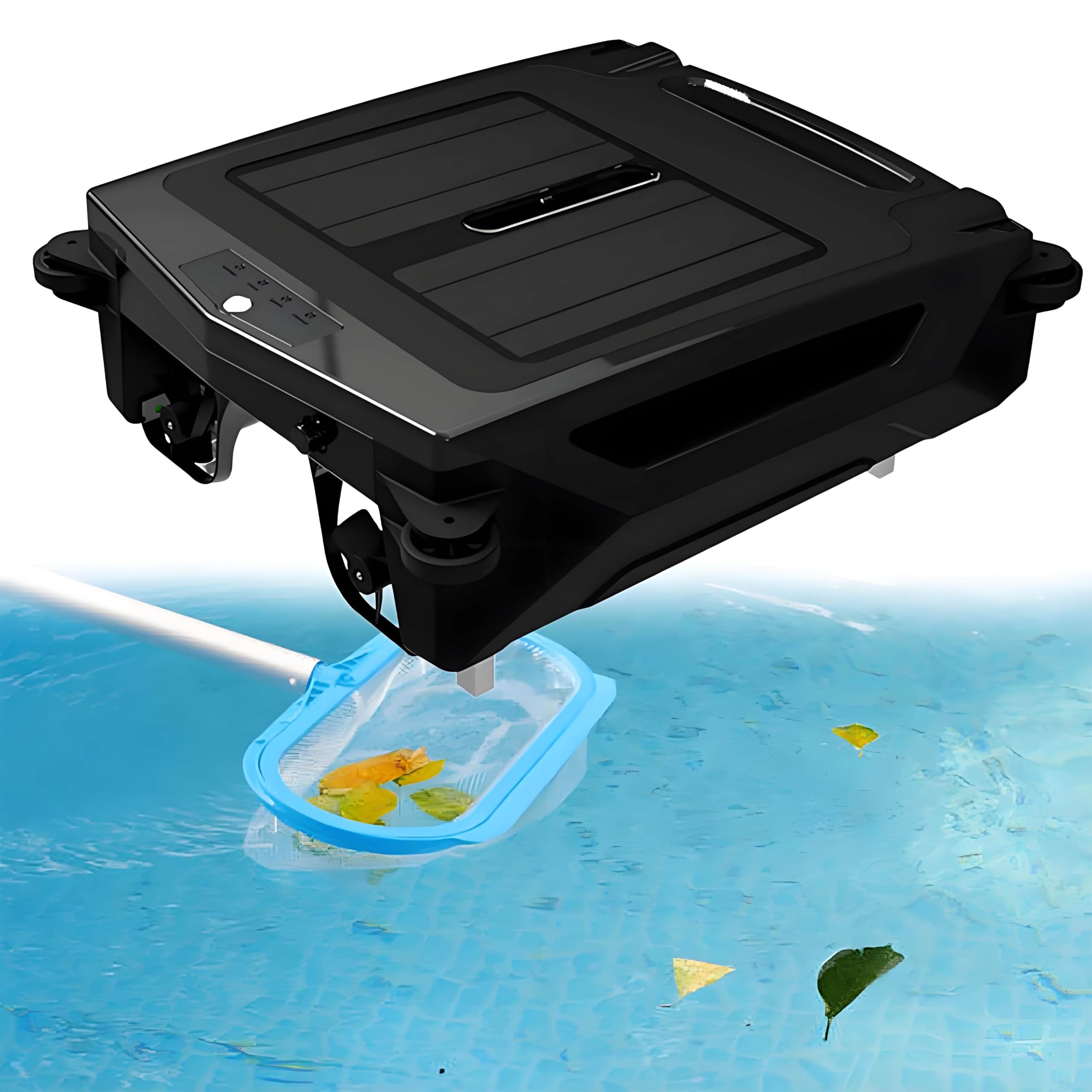 LJLYYDS Pool Skimmer Robot with Solar Panel Automatically Design, Pool Skimmer Robotic, Twin Motors Automatic Pool Skimmer (Skimmer with Solar Panel)