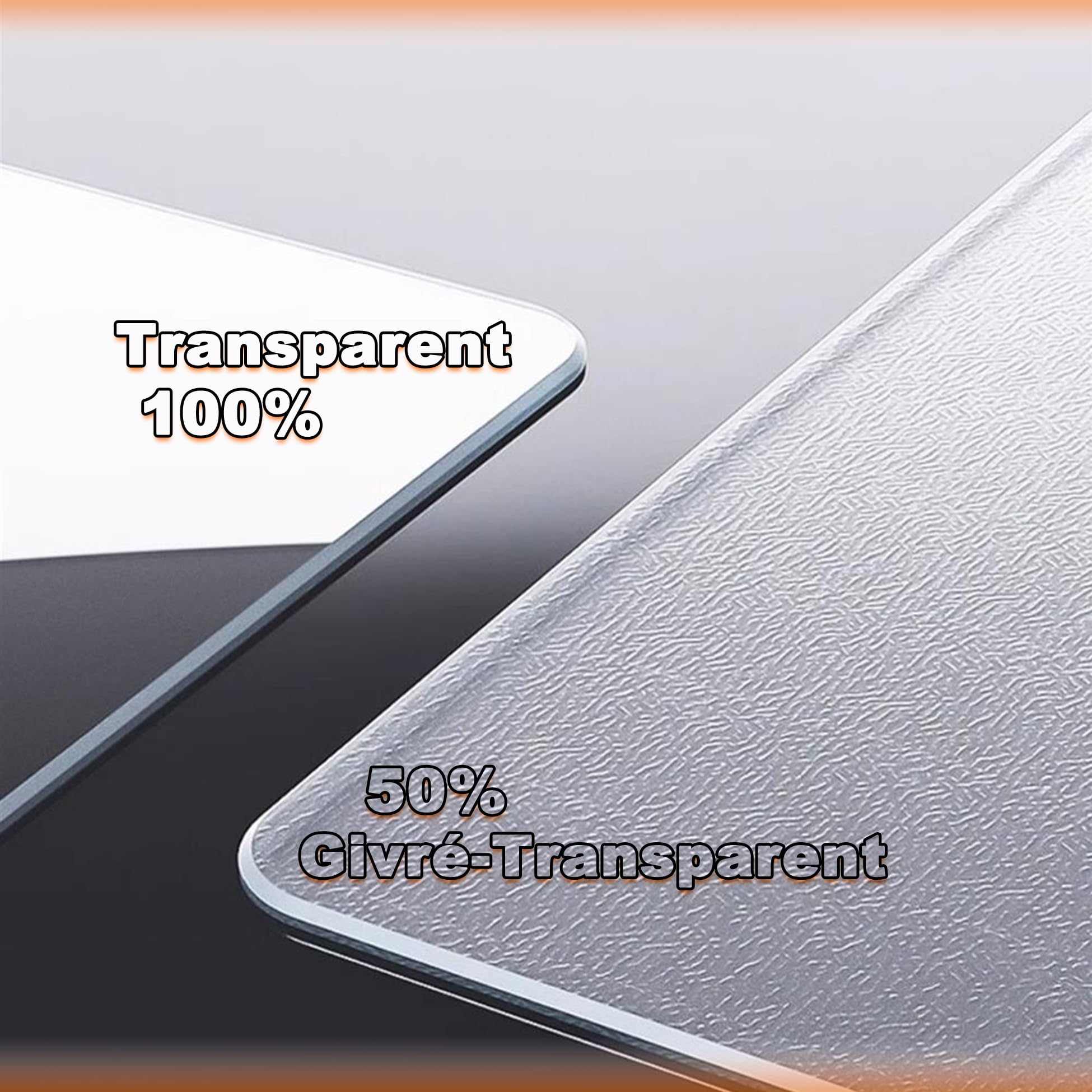 82cm Nappe de Table Ronde Mat Transparente, Étanche, Version améliorée, Conception Biseautée à 65 °Nappe Ronde Toile Cirée, Nappe Ronde Exterieure pour Jardin/Camping, Matt 3mm
