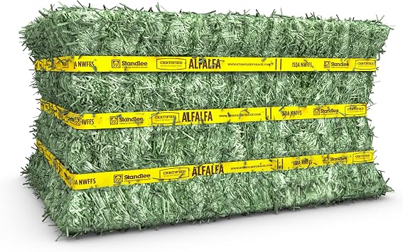 standlee Certified Alfalfa Compressed Hay Bale, Alfalfa Hay for Horses and Cattle, 50 lbs