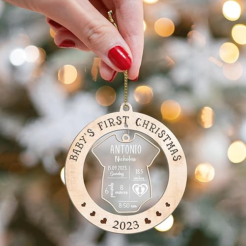 Miniatura 4 de Hyturtle Adornos personalizados para la primera Navidad del bebé 2023, adorno de la primera Navidad del bebé, primer adorno de bebé, decoraciones de